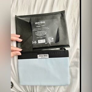 Miu Miu Beauty Pouch in Black and blue